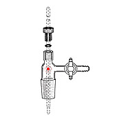 Adapter, with Stopcock, Mini #7 Ace-Thred