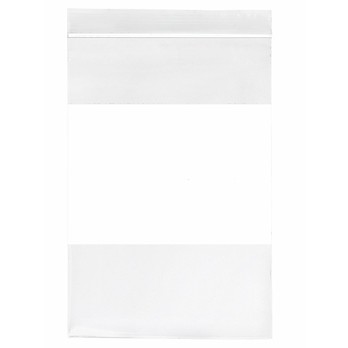 4 MIL Plain ZIPPIT® Reclosable Zipper Bags with WHITE BLOCK