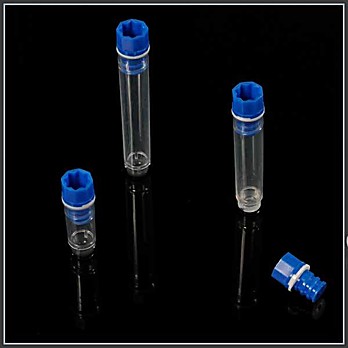 SBS format screw top cryogenic vials with blue caps & 96-well rack for 300 & 500ul & 750 & 1000ul screw cap tubes