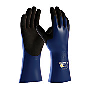 MaxiDry Plus Nitrile Coated Gloves - Nylon/Lycra Liner - Non-Slip Grip Palm & Fingers, XL, Black & Blue, 12pr/pk.