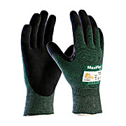MAXIFLEX CUT, BLACK MICRO-FOAM NITRILE COATED PALM & FINGER TIPS, REINFORCED THUMB CROTCH, GREEN ENGINEERED SHELL EN4331
