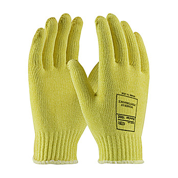 Gloves, DuPont Kelver, 7 Guage, Size Medium, Uncoated, Medium Weight, Knit Wrist, Yellow, Cut Resistant Sold by case.. 12dz/cs