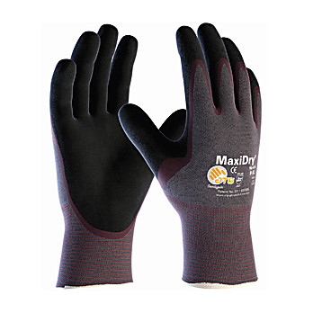 MaxiDry Ultra Lightweight Nitrile Glove, Palm Dipped with Seamless Knit Nylon / Lycra Liner and Non-Slip, X-Large