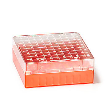 100 Place Red Polycarb Freezer Box for 1.0/2.0ml Tubes