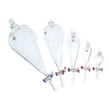 Squibb Separatory Funnels with PTFE Plug