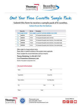 BrandTech® Free Cuvette Sample Packs
