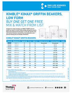 Buy One Get One FREE KIMBLE® KIMAX® Beakers