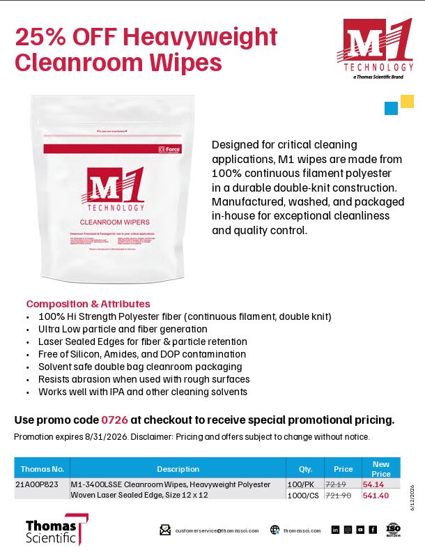 25% OFF Heavyweight Cleanroom Wipes