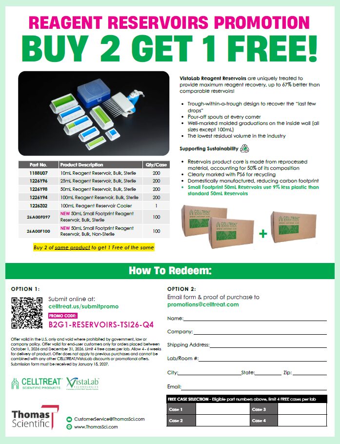 Buy 2 Get 1 FREE on Reagent Reservoirs