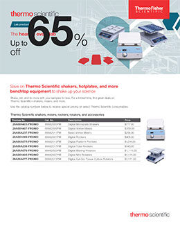 Save up to 65% on Thermo Scientific shakers, hotplates, and more benchtop equipment to shake up your science