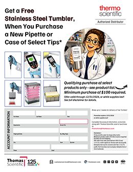 Get a Free Stainless Steel Tumbler, When You Purchase a New Pipette or Case of Select Tips