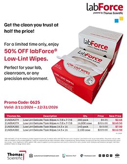 For a limited time only, enjoy 50% OFF labForce® Low-Lint Wipes